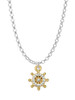 Gold Tone Mini Crystal Ship Wheel Charm Necklace