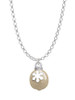 Gold Tone Ornament with White Snowflake Charm Necklace