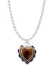 Brown Ruffle Heart Charm Necklace