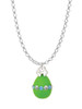Lime Green Easter Egg with Color Crystal Band Charm Necklace