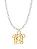 Gold Tone Cutout Sea Turtle Charm Necklace