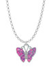 Hot Pink & Purple Butterfly Charm Necklace