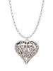 Large Open Filigree Heart Charm Necklace