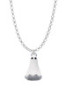 3-D White Ghost with Black Crystals Charm Necklace