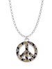 Large Brown Cheetah Print Peace Sign Charm Necklace