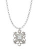 Square AB Crystal with Filigree Charm Necklace
