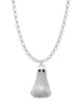 3-D Ghost with Black Crystals Charm Necklace