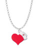 Red Heart with Nurse Hat Charm Necklace