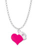 Hot Pink Heart with Nurse Hat Charm Necklace