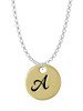 Large Gold Tone Disc Letter - A - 3/4'' Charm Necklace