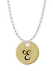 Large Gold Tone Disc Letter - E - 3/4'' Charm Necklace