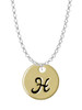 Large Gold Tone Disc Letter - H - 3/4'' Charm Necklace