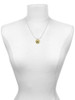 Large Gold Tone Disc Letter - R - 3/4'' Charm Necklace