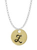 Large Gold Tone Disc Letter - Z - 3/4'' Charm Necklace