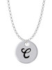 Large Script Letter - C - 3/4'' Disc - Charm Necklace