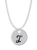 Large Script Letter - I - 3/4'' Disc - Charm Necklace