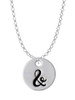 Large Script Letter - & - 3/4'' Disc - Charm Necklace
