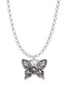 Small Antiqued Crystal Butterfly Charm Necklace