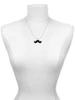 Large Black Enamel Mustache Charm Necklace
