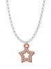 Open Rose Gold Tone Star with Clear AB Crystals Charm Necklace