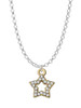 Open Gold Tone Star with Clear Crystals Charm Necklace