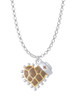 Brown Giraffe Print Heart with Nurse Hat Charm Necklace