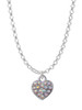 Small Heart with Clear AB Crystals Charm Necklace