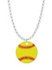 3/4'' Enamel Softball Charm Necklace