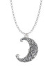Large Swirl Man in Moon Charm Necklace
