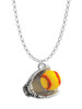 Extra Large Softball and Glove Charm Necklace