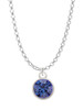 10mm Blue Crystal Drop Charm Necklace