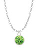 10mm Lime Green Crystal Drop Charm Necklace