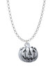 3-D Large Jack O' Lantern with Leaves Charm Necklace