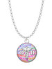 Domed Multi Color DH Charm Necklace