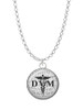 Domed Black DVM Charm Necklace