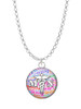 Domed Multi Color MN Charm Necklace