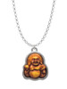 Resin Laughing Buddha in Frame Charm Necklace