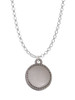 Stainless Steel Disc with Border Charm Necklace