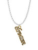 Gold Tone Script ''Dream'' with Clear Crystals Charm Necklace