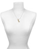 Gold Tone Script ''Faith'' with Clear Crystals Charm Necklace