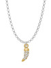 Gold Tone Small Crystal Sabre Tooth Charm Necklace
