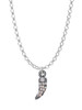 Black Nickel Tone Small AB Crystal Sabre Tooth Charm Necklace