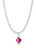 Fuchsia - 6mm Crystal Bicone Charm Necklace