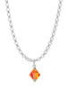 Orange - 6mm Crystal Bicone Charm Necklace