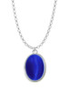 Small Blue Imitation Cat's Eye Charm Necklace