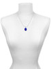 Small Blue Imitation Cat's Eye Charm Necklace