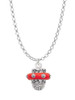 Crystal Red Spinner Charm Necklace