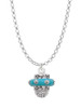 Crystal Teal Spinner Charm Necklace