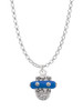 Crystal Royal Blue Spinner Charm Necklace