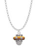 Crystal Brown Spinner Charm Necklace